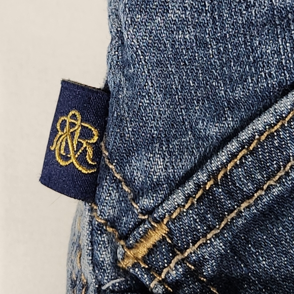 Rock & Republic Blue BERLIN Style Studded 5 Pocket Denim Blue Jeans Size 10S - Picture 4 of 12